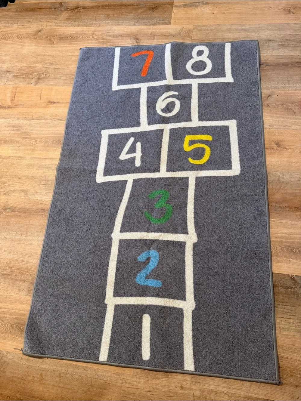 IKEA Gray Hopscotch Wall Rug with Colorful Numbers - Unbranded